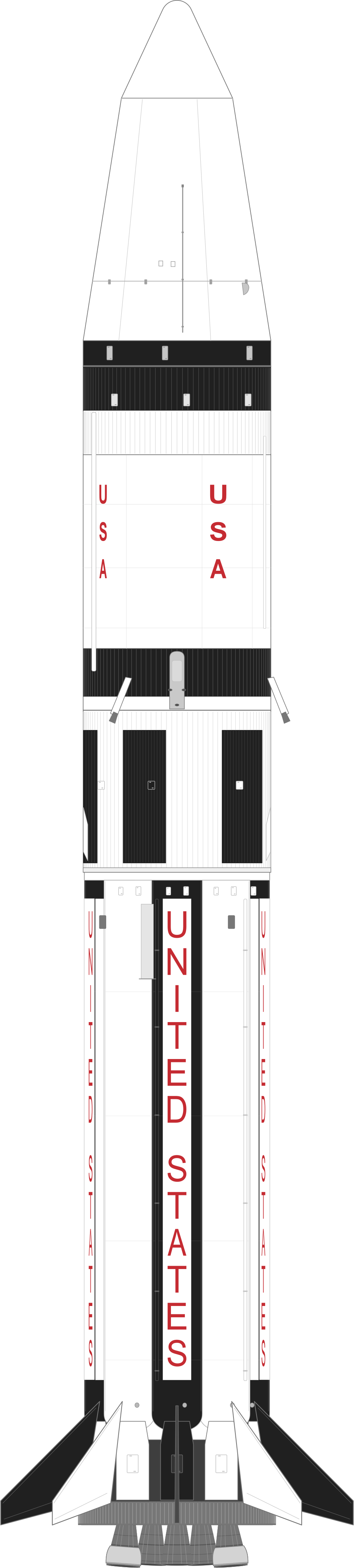 Drawing of the Saturn IB for Apollo 5