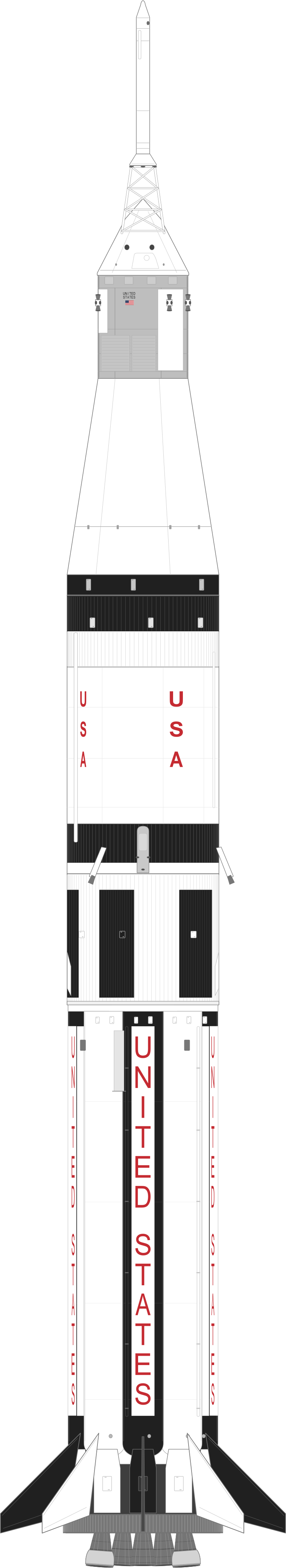 Drawing of the Saturn IB for Apollo 7