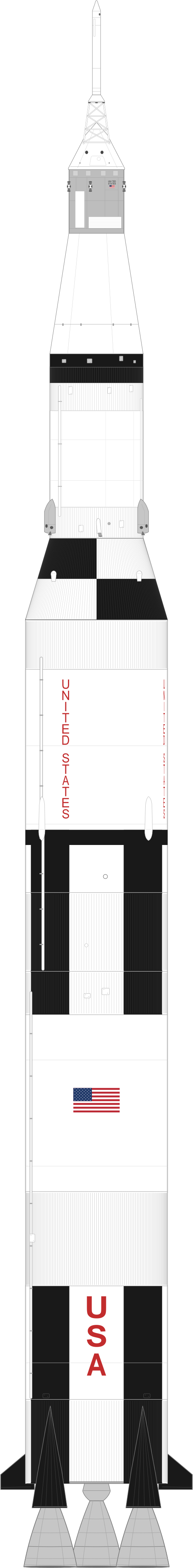 Drawing of the Saturn V for Apollo 15