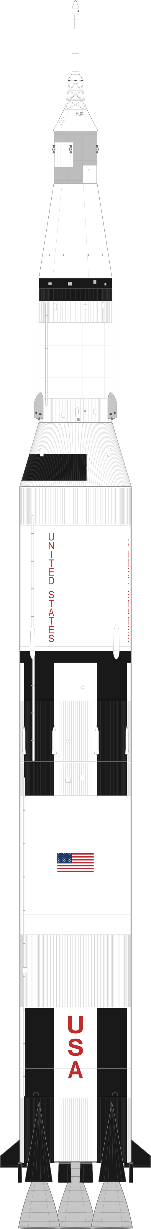 Drawing of the Saturn V for Apollo 4