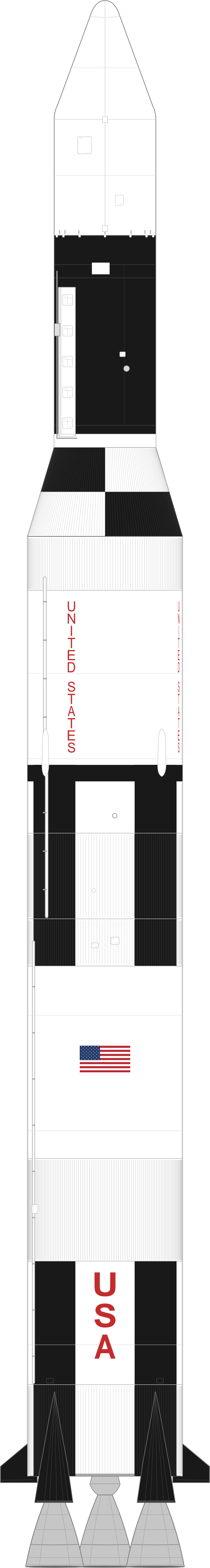 Drawing of the Saturn V for Skylab 1