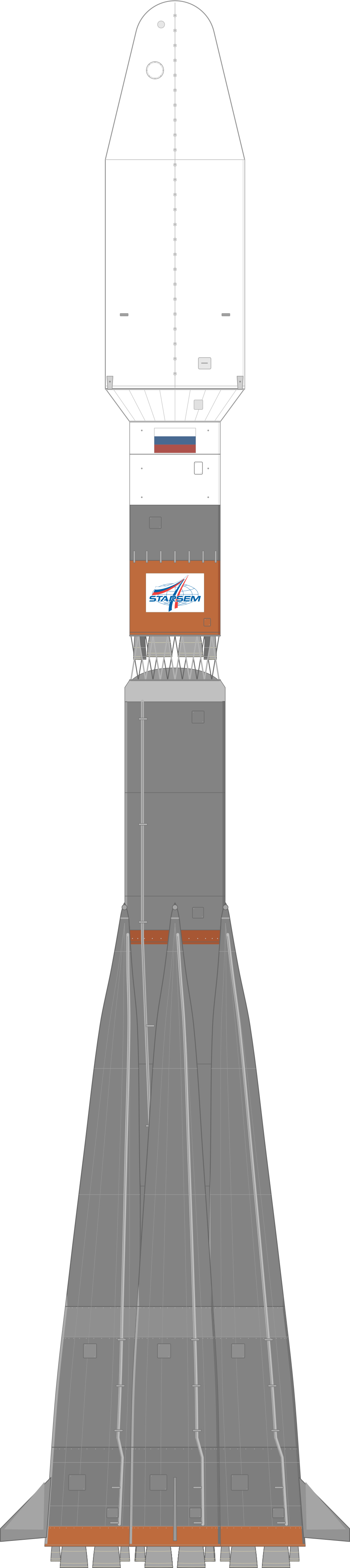 Drawing of the Soyuz 2.1a Fregat-M for Meridian-M No.20L