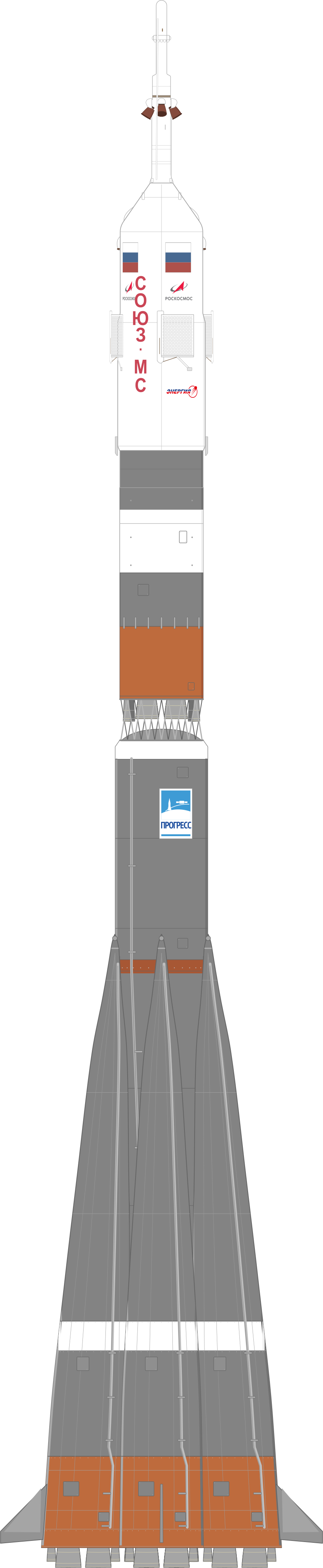 Drawing of the Soyuz 2.1a for Soyuz MS-27