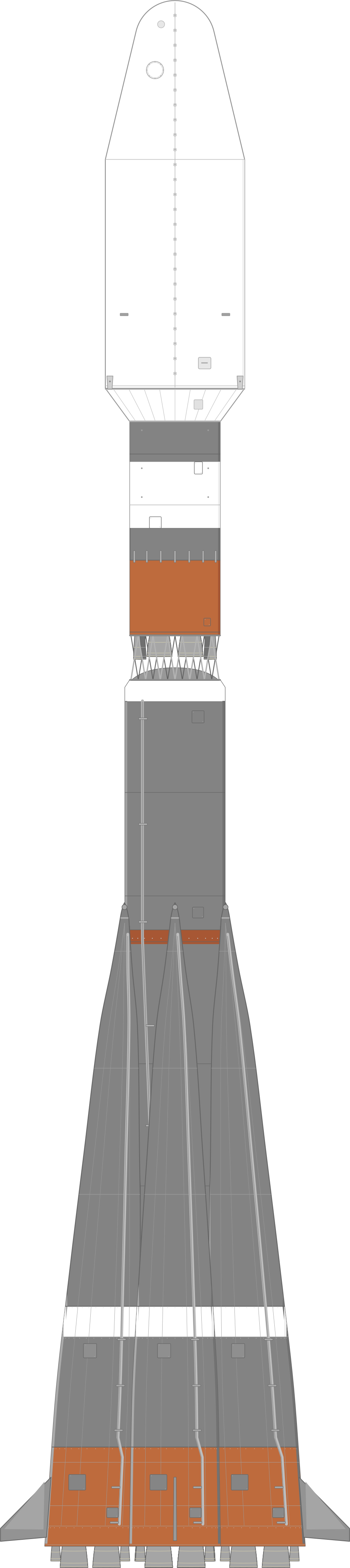 Drawing of the Soyuz 2.1a Volga for Mikhailo Lomonosov, Aist-2D & SamSat 218