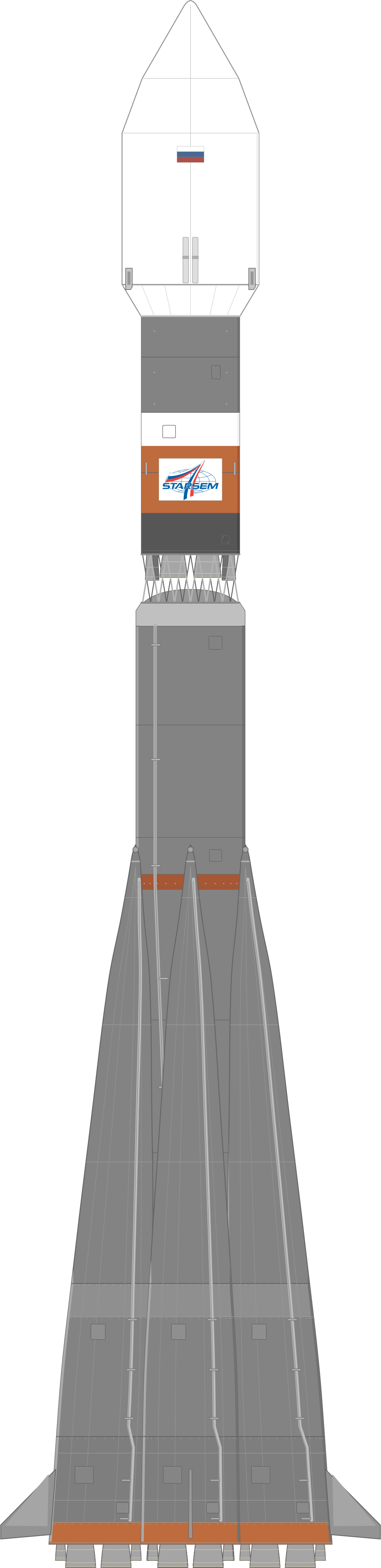Drawing of the Soyuz-U/Fregat for Dumsat