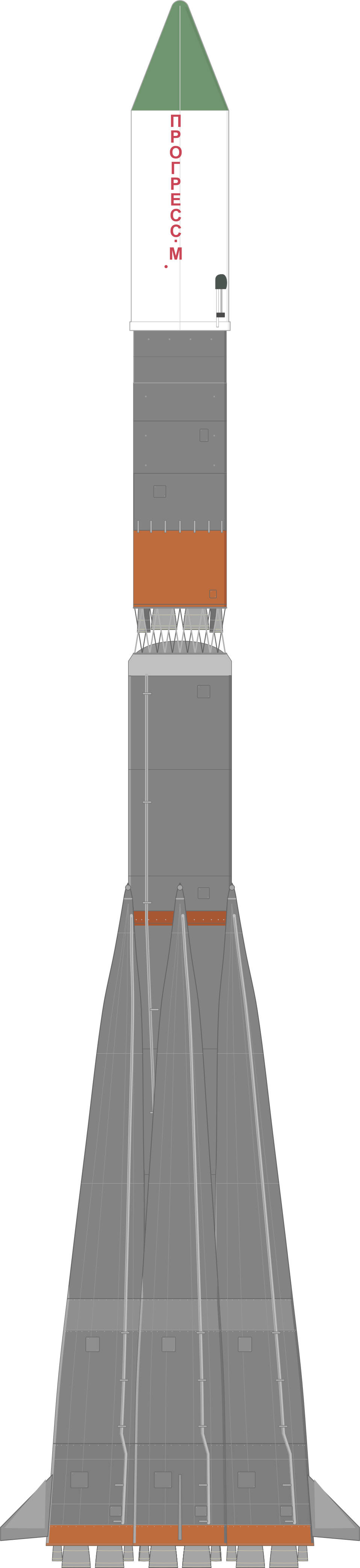 Drawing of the Soyuz U for Progress M1-2