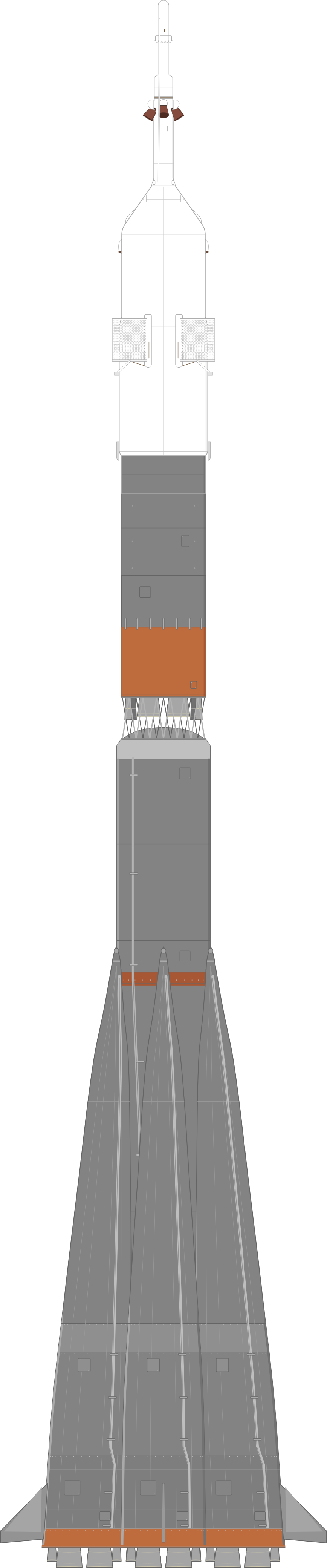 Drawing of the Soyuz U for Soyuz TM-32