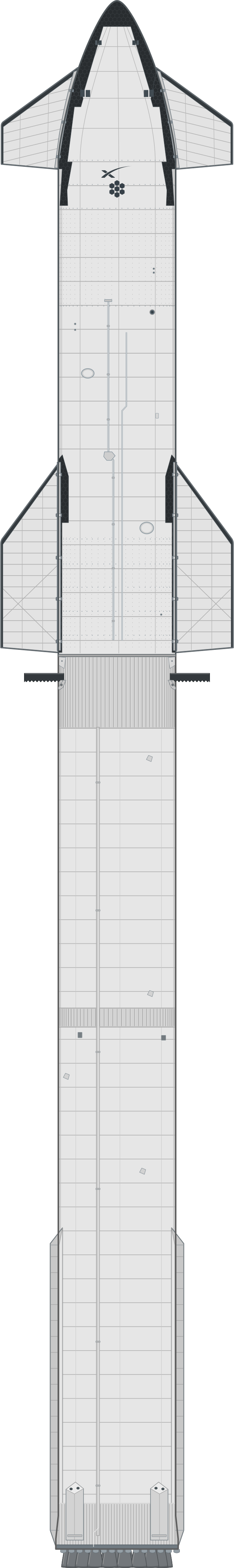 Drawing of the Starship V1 for Integrated Flight Test 2