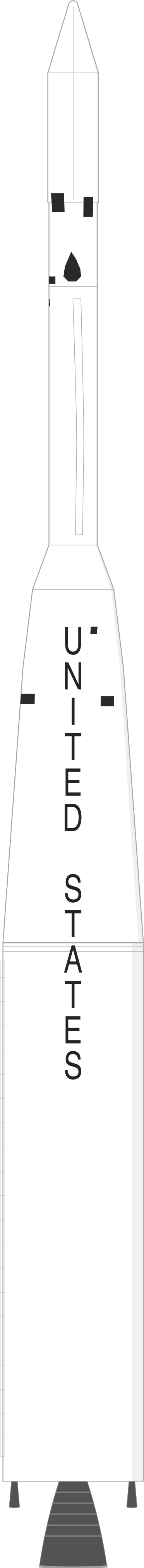 Drawing of the Thor Delta A for Explorer 14