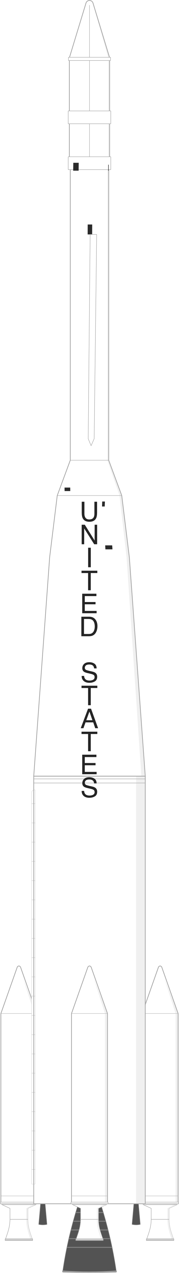 Drawing of the Thor Delta D for Syncom 3