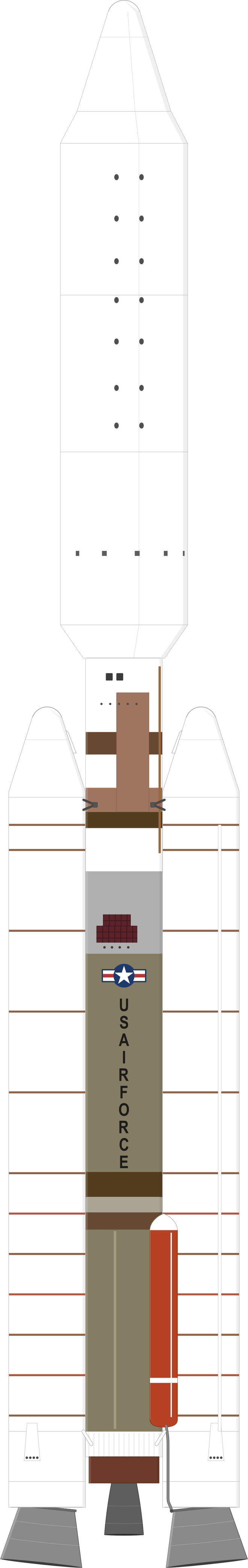 Drawing of the Titan 401A Centaur for Milstar 2